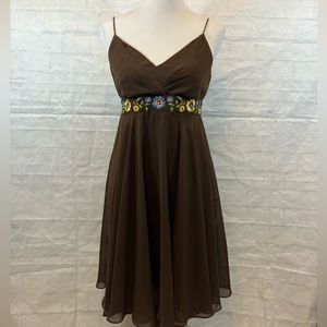 Eva Blue Brown Dress